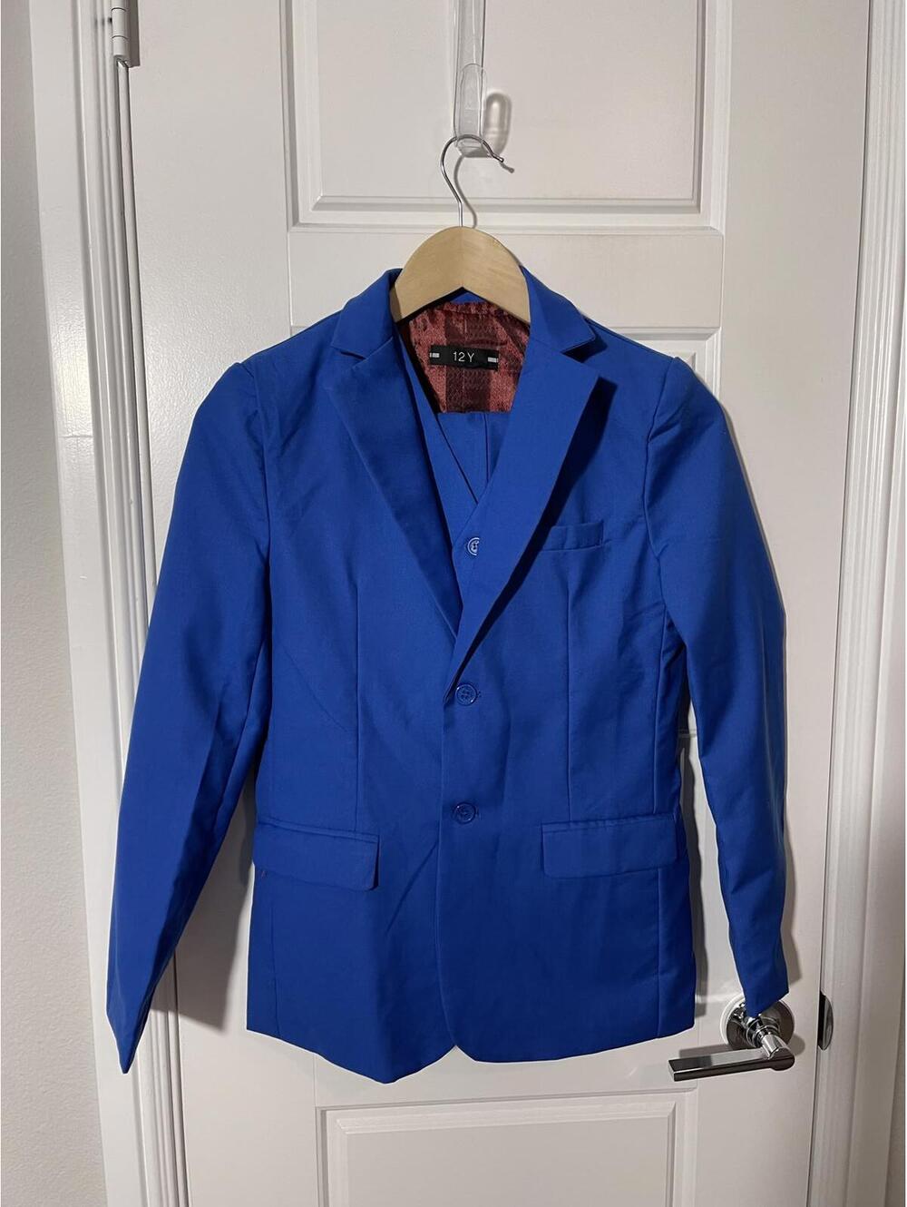 Boys Royal Blue 3 Piece Suit Size 12 – Wedding Formal K1